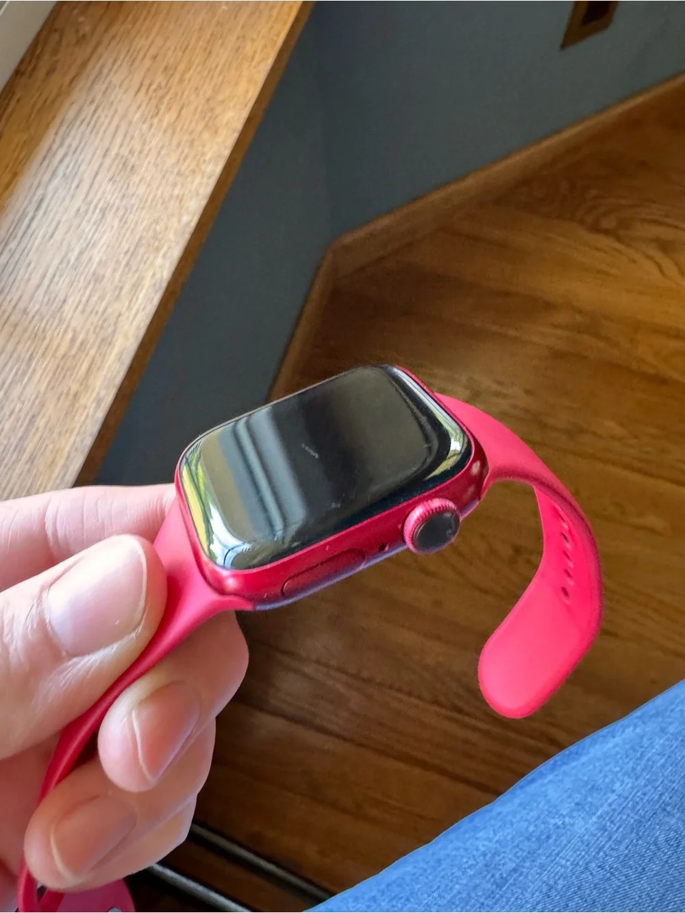 Apple Watch Series 7 with Red Sport Band - GPS - 42mm case